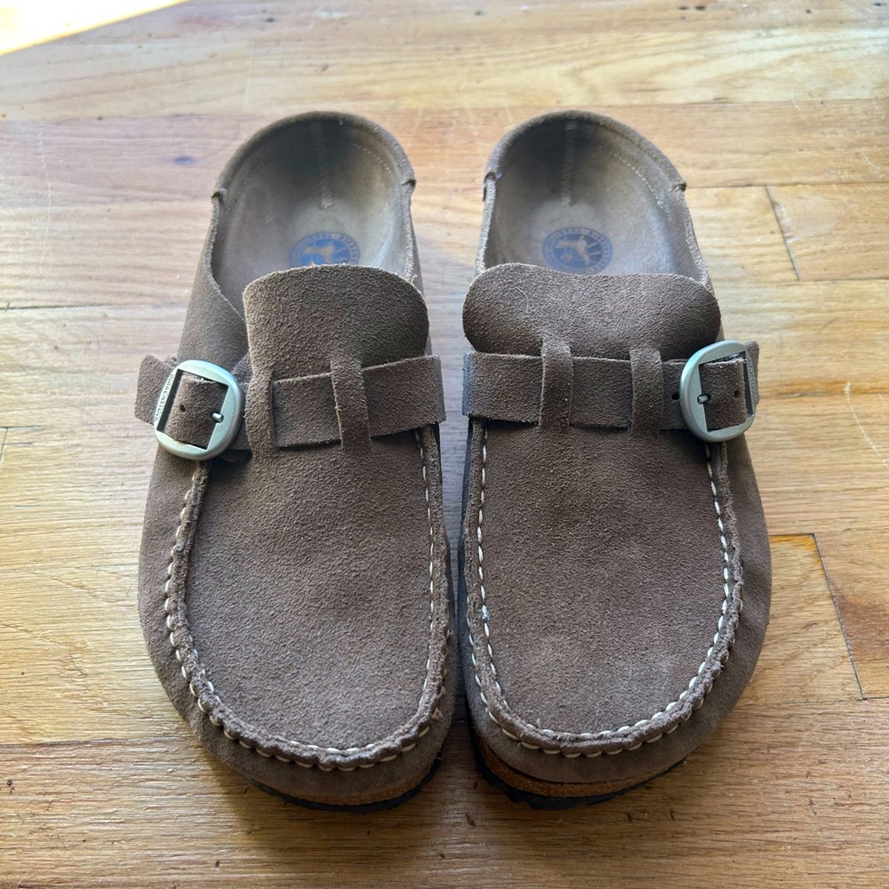 Brown Birkenstock Buckley suede clogs - only worn a handful of times